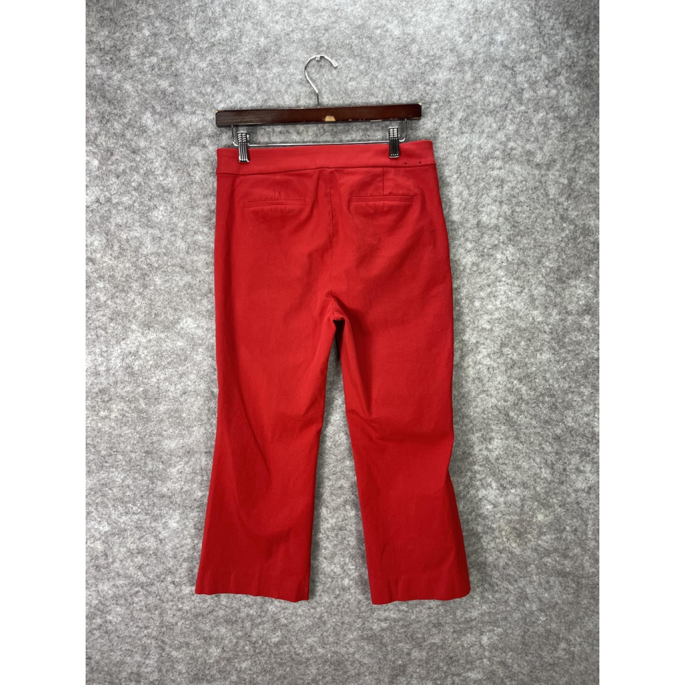J.CREW Pants Womens 6 Red Kelsey Crop Straight Twill Stretch Casual Work Office - Picture 8 of 11